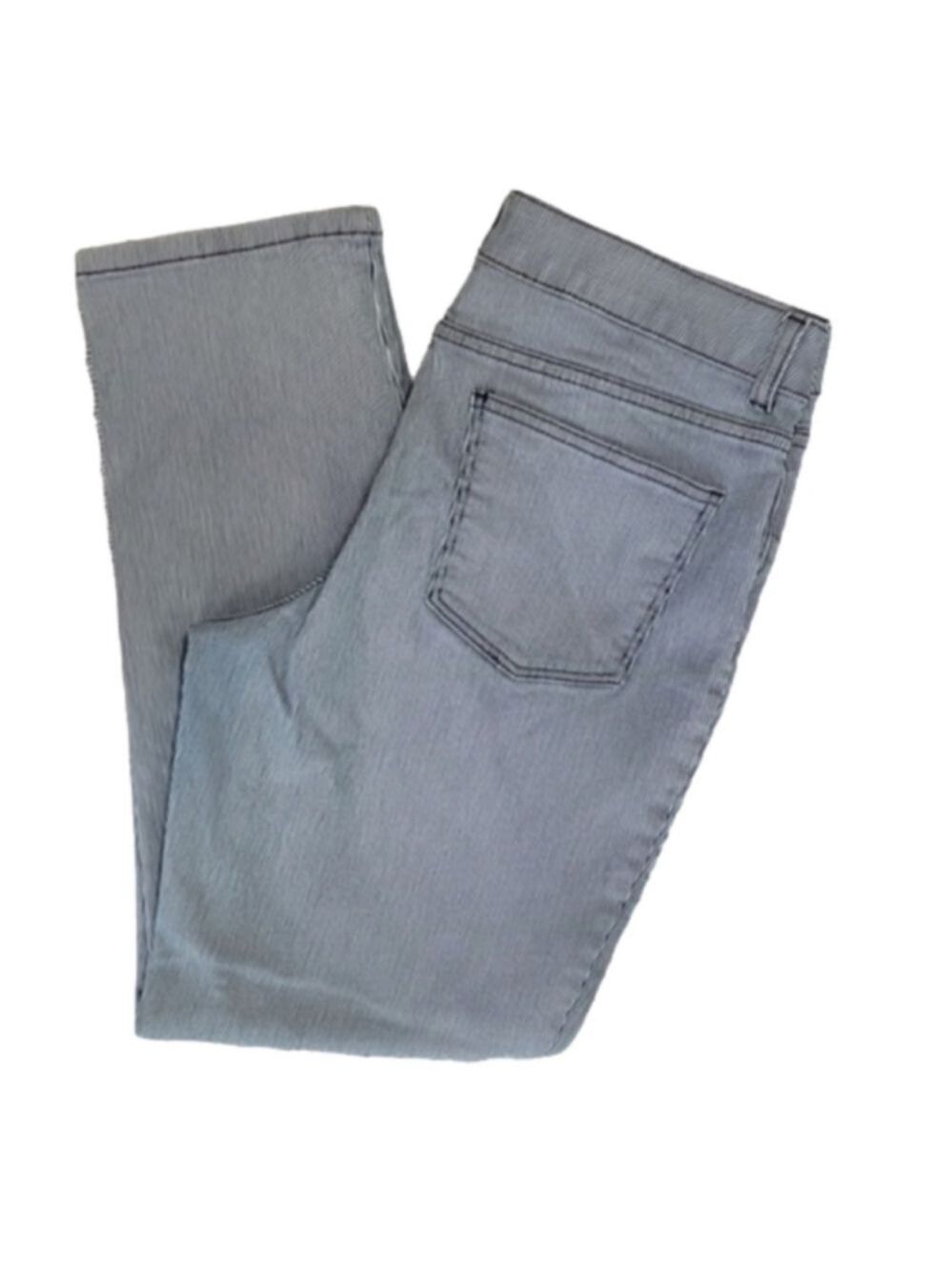 Talbots Blue & White Striped Jeans Size 12 Petite EUC